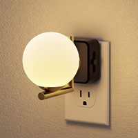 ZHILAI Veilleuse LED moderne mini à capteur crépusculaire 0-100LM, blanc chaud 3000K, à brancher, intensité variable pour chambre, salle de bain, couloir