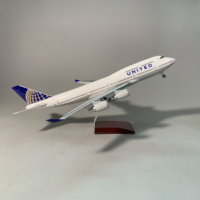 Modèle d'avion en résine LED avec support 47 cm Boeing 747-400 United Airlines Échelle 1/150
