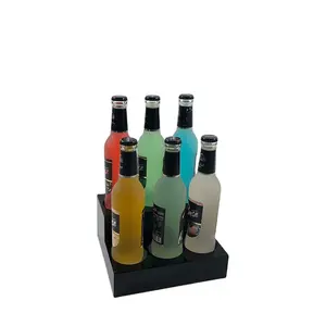 Soporte de exhibición de botellas de vino, acrílico, transparente, personalizado, de plástico