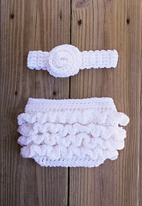 Conjunto de Diadema y Falda de Ganchillo para Bebé, Tejido a Mano, Accesorios para Fotos de Bebés - Product Image 1