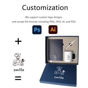 定制标志企业纪念品套装笔记本陶瓷马克杯笔商务礼品盒套装 - Product Image 4