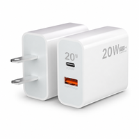 Chargeur mural rapide double port USB-C 20W avec protection OTP pour montre connectée et téléphone, prise AU, compatible PD 3.0, vente en gros OEM pour l'Australie