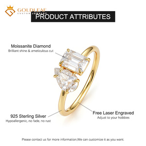 Goldleaf Custom Luxury 1/2/3 Cart D VVS1 Pear <b>Emerald</b> Cut Moissanite IGI Certified Claw Setting 14k Gold Plated Wedding <b>Ring</b> - Product Image 6