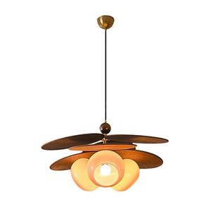 Lustres japonais Wabi Sabi en tissu marron <span class=keywords><strong>avec</strong></span> abat-jour en forme d'hélice pour salon nordique, chambre à coucher, appartement bohème, style rétro fantaisiste - Product Image 5