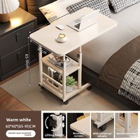 Bureau mobile réglable en hauteur avec roulettes, en MDF, pour le bureau, l'étude et la chambre à coucher