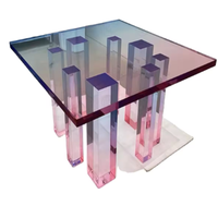 2023 pas cher acrylique meubles chaise étagère couleur toutes les tables à manger claires