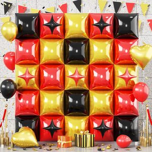 Set di Palloncini Quadrati in Foil Rosa, Viola, Nero, Rosso e Blu Cromati, Decorazioni per Feste di Compleanno, Baby Shower e Halloween - Product Image 4