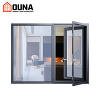 Ventanas Abatibles de Aluminio con Doble Acristalamiento Aislante y Aislamiento Acústico OUNA NFRC, Diseño de Ventana de Aluminio con Eficiencia Energética y Resistencia a Impactos