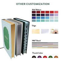 Bible personnalisée avec logo UV, couverture rigide en cuir PU marron, impression couleur intégrale, prix compétitif