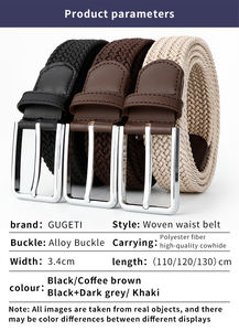 <span class=keywords><strong>Ceinture</strong></span> de Golf Unisexe avec Alliage pour Boucle Usine Directe <span class=keywords><strong>Tressée</strong></span> Polyester Toile Tissu Durable Élastique Sports de Plein Air Casual Wove - Product Image 5