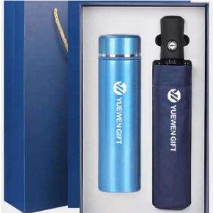 Popular High Quality Custom Own Logo Vacuum <b>Cup</b> Umbrella Business Gift Set for Corporate Advertising - Product Image 4