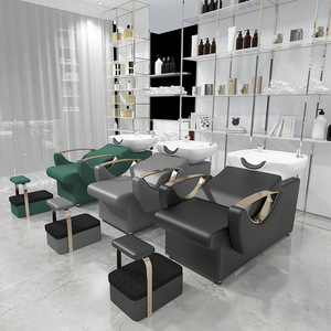Sillón Moderno de Cuero PU para Lavado de Cabello, Cama de Lavado para Salón, Unidad de Lavado de Espalda para Peluquería y Clínica - Product Image 1