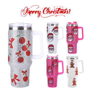 40オンスブリングラインストーンタンブラーストロークリスタルダイヤモンドかわいい漫画マグ真空スチールカスタムロゴDIY用ラグジュアリートラベルマグ - Product Image 4