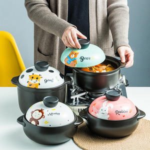 Cazuela <span class=keywords><strong>de</strong></span> cerámica con dibujos <span class=keywords><strong>de</strong></span> animales japoneses para niños, calentador <span class=keywords><strong>de</strong></span> comida para el hogar, alta temperatura - Product Image 2