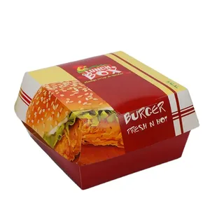 Tùy chỉnh đưa ra Burger chiên gà thức ăn nhanh bánh pizza bên hộp giấy Brunch chăn thả Takeaway hộp thực phẩm Bao bì với chia