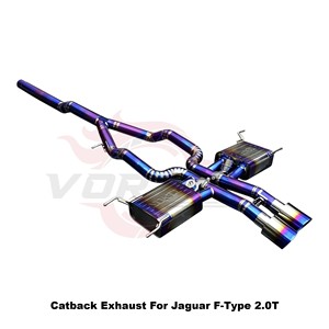 ระบบท่อไอเสียแบบ Catback พร้อมวาล์ว Vortex Blue Burnt Titanium สำหรับ Jaguar F-Type 2.0T P300 ชุดท่อเพิ่มประสิทธิภาพแบบติดตั้งได้โดยตรง - Product Image 2