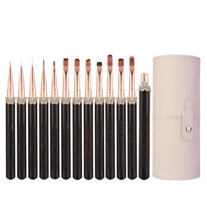 Ensemble de pinceaux pour nail art ROYO avec pinceaux liner, stylo liner gel et crayon liner - Manche en bois, poils en nylon, outils professionnels et DIY - Product Image 1