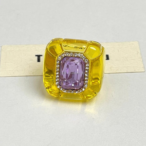 <span class=keywords><strong>Anello</strong></span> da Indice Vintage Retrò in Resina per <span class=keywords><strong>Donna</strong></span> con Strass Colorati <span class=keywords><strong>Quadrato</strong></span> Tridimensionale a Fascia Larga - Product Image 6