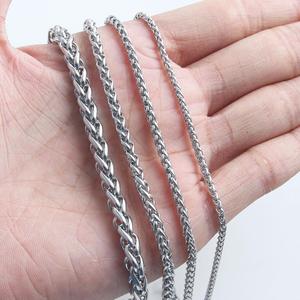 공장 대량 도매 남성용 18k 금도금 304 스테인리스 스틸 3mm 4mm 밀알 체인 목걸이 - Product Image 2