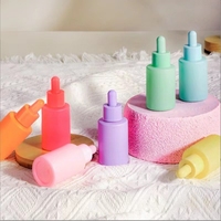 30ml Macaron plat épaule gommage Essence bouteilles cosmétiques séparées coloré cylindrique compte-gouttes huile essentielle sérum de soin de la peau