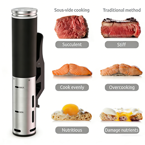 Olla de Cocción Lenta Eléctrica Portátil de Acero Inoxidable con Temporizador Digital, Olla de Cocción Lenta al Vacío para el Hogar, Duradera, Incluye Olla Exterior - Product Image 3