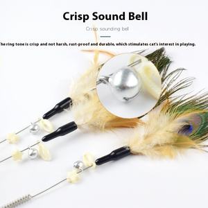 Plume chaude <span class=keywords><strong>chat</strong></span> Teaser bâton Runpin Wx-0066 plume de paon résistant aux rayures cloche sonnant interactif <span class=keywords><strong>chat</strong></span> Teaser bâton - Product Image 4