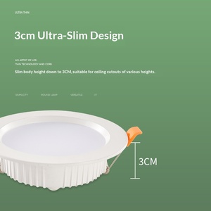 Lámpara de Techo Empotrada <span class=keywords><strong>LED</strong></span> de Aluminio de Tres Colores con Atenuación, Ultrafina, Antivaho, para Habitaciones de Hotel y Hogar - Product Image 3