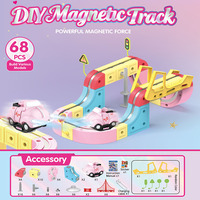 MILI 180 pièces Nouveau train magnétique rose avec bloc de charge USB, jouet cube, circuit de train à lévitation magnétique DIY