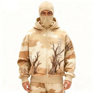 बैलाकलव गैंडे जिप अप कस्टम कैमो मेन्स हेवीवेट स्ट्रीटवियर आपके अपने लोगो को उच्च गुणवत्ता वाले लोगो - Product Image 2