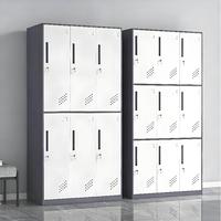Armoire de rangement moderne en acier à bord étroit, 2 portes, démontable, facile à assembler, pour chambre/salon/salle de sport, vêtements et fournitures quotidiennes