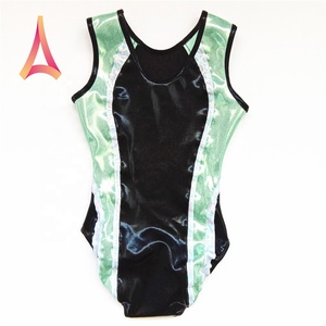 Shiny Spandex Mystique <strong>Black</strong> Bodice Rhinestone <strong>Girls</strong> Gymnastics Practice <strong>Leotards</strong> - Product Image 2