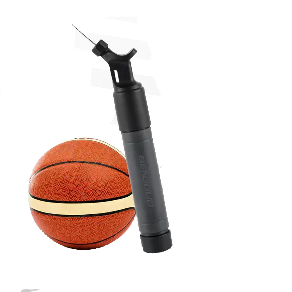 Pompa udara bola basket portabel, pompa udara tangan aksi ganda untuk tiup