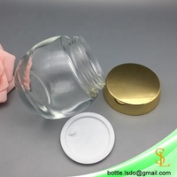 Bocaux cosmétiques en verre de 150ml bouteilles de pot pour crème de maquillage masque facial pot de lotion conteneur 150g avec couvercle en or dôme