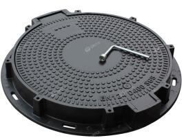 Tapa de <span class=keywords><strong>alcantarilla</strong></span> de composite FRP EN124 D400, tapa de drenaje redonda B125 para exteriores, cubierta de <span class=keywords><strong>alcantarilla</strong></span> SMC de 600 mm - Product Image 3