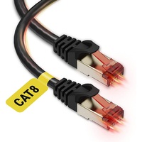 5m FFTP CAT8 26AWG kabel komunikasi Patch Ethernet HITAM BC PVC (7/0.16MM)