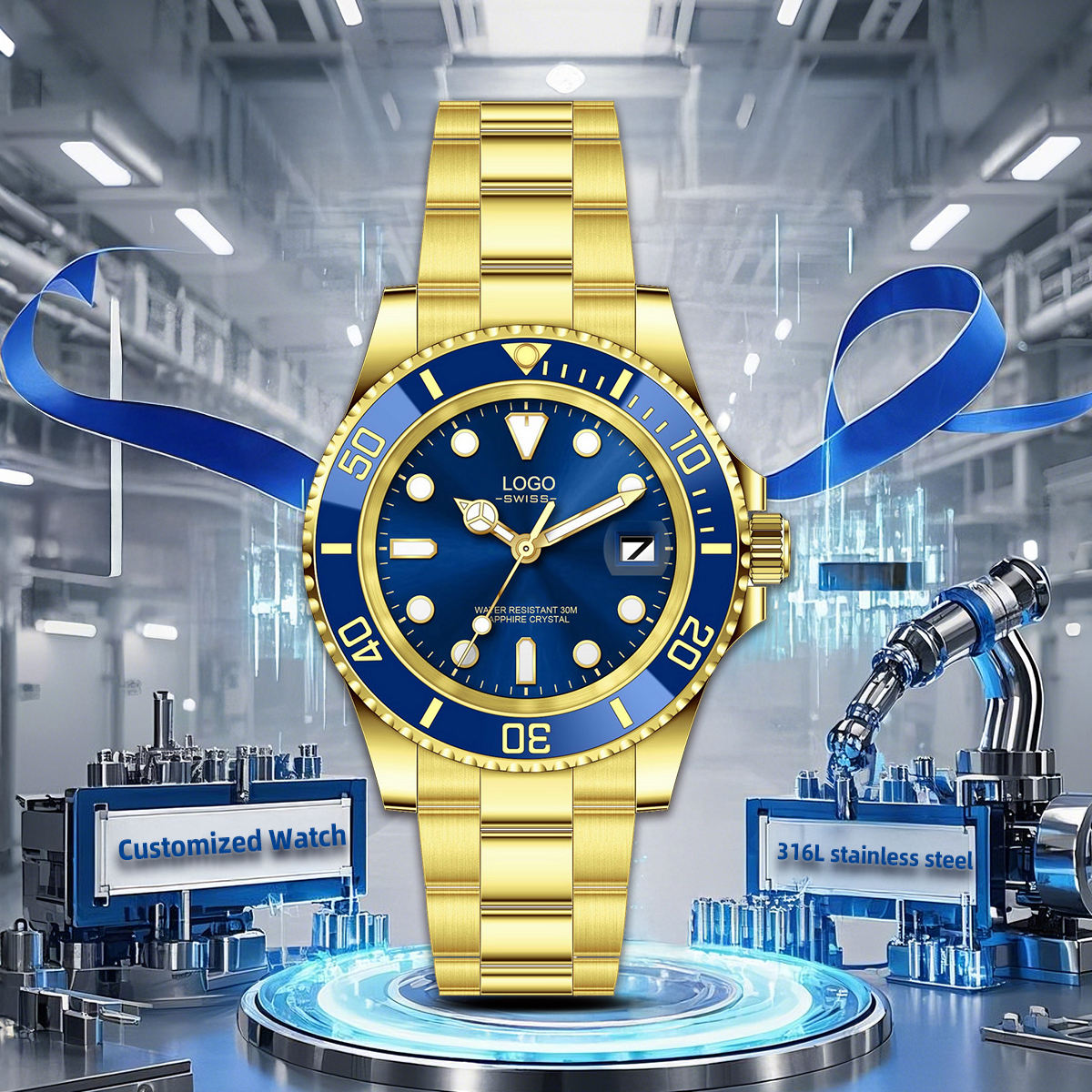 สีทอง/สีฟ้า