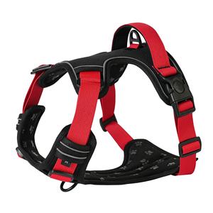 Tali kekang anjing desainer ringan merek hewan peliharaan mewah kustom jaring warna polos berbantalan antiselip Harness anjing - Product Image 3