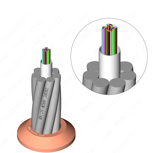 AlumaCore Optical Ground Wire OPGW 12/18/24/36/48 Core Optic Fiber Cable 2km Length Dual-Function Single Mode for Outdoor Use