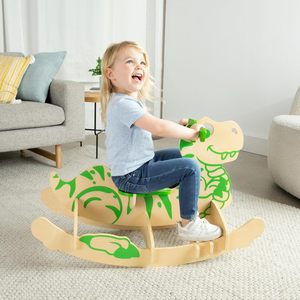Género Neutral dinosaurio de madera caballo balancín interior/exterior niños balancín juguete para niños pequeños bebés de 1 a 3 años - Product Image 5
