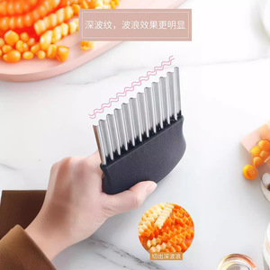 Wavy Stainless Steel Potato Knife Slicer For French Fries And Vegetable Cutting With Serrated Edge Multi Functional Cutter - Product Image 5