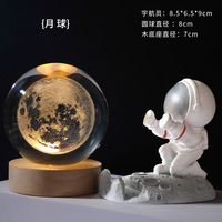 Bola de Cristal de Cuarzo Transparente con Grabado Láser Interno, Luz Nocturna Brillante, Decoración Creativa de Escritorio, Regalo Navideño