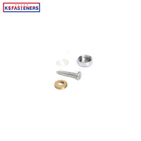 Bouchons à vis ronds décoratifs en verre doré brillant de 10 mm et 12 mm, tête plate plaquée zinc, prêts à être expédiés, bouchons à vis en cuivre effet miroir