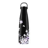 Tasse de voiture isolée sous vide à double paroi de 500ml tasse à vide à revêtement en poudre tasse à café thermique en acier inoxydable avec couvercle