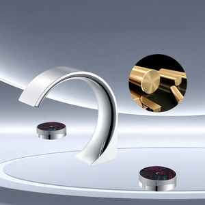 <span class=keywords><strong>Rubinetto</strong></span> Miscelatore <span class=keywords><strong>per</strong></span> <span class=keywords><strong>Lavabo</strong></span> <span class=keywords><strong>Bagno</strong></span> con Illuminazione LED, Design Moderno ed Elegante, Accessori in Ottone <span class=keywords><strong>per</strong></span> Hotel, 3 Fori, Doppia Maniglia - Product Image 2