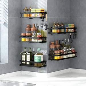 Étagère murale multifonctionnelle en acier inoxydable 304 pour épices et condiments de cuisine, idéale pour l'export. - Product Image 1