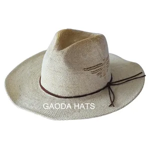 V מכירה חמה מסוגנן רחב שוליים קש סומבררו קאובוי כובעי קש