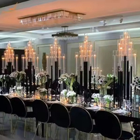 Candélabres à 9 bras en métal noir pour centres de table de mariage, décoration, chandeliers pour mariage