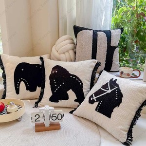 Trang Chủ Trang Trí Động Vật Thêu Ném Gối Đệm Tùy Chỉnh Mềm Sofa Sang Trọng Bắc Âu Đệm Bao Gồm Với Tua - Product Image 1
