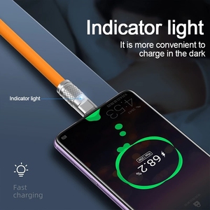 Cable USB <span class=keywords><strong>Tipo</strong></span> <span class=keywords><strong>C</strong></span> de 120W Extra Grueso de 6A para <span class=keywords><strong>Huawei</strong></span> <span class=keywords><strong>P30</strong></span> P40 <span class=keywords><strong>Pro</strong></span> para Xiaomi POCO, Cable de Carga Rápida de 66W, Cable de Datos USB-<span class=keywords><strong>C</strong></span> - Product Image 5