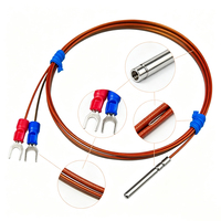 Sensor Suhu Termokopel Tipe K dengan Probe Logam Kabel Suhu Tinggi -50 ° C hingga 400 ° C untuk Oven Furnace HVAC